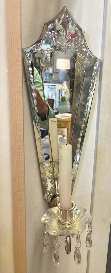 Pair of Venetian Style Mirrored Wall Sconces - 7