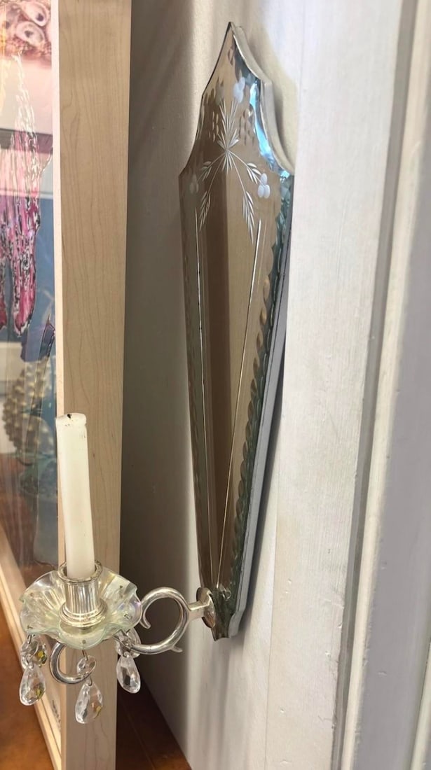 Pair of Venetian Style Mirrored Wall Sconces - 8