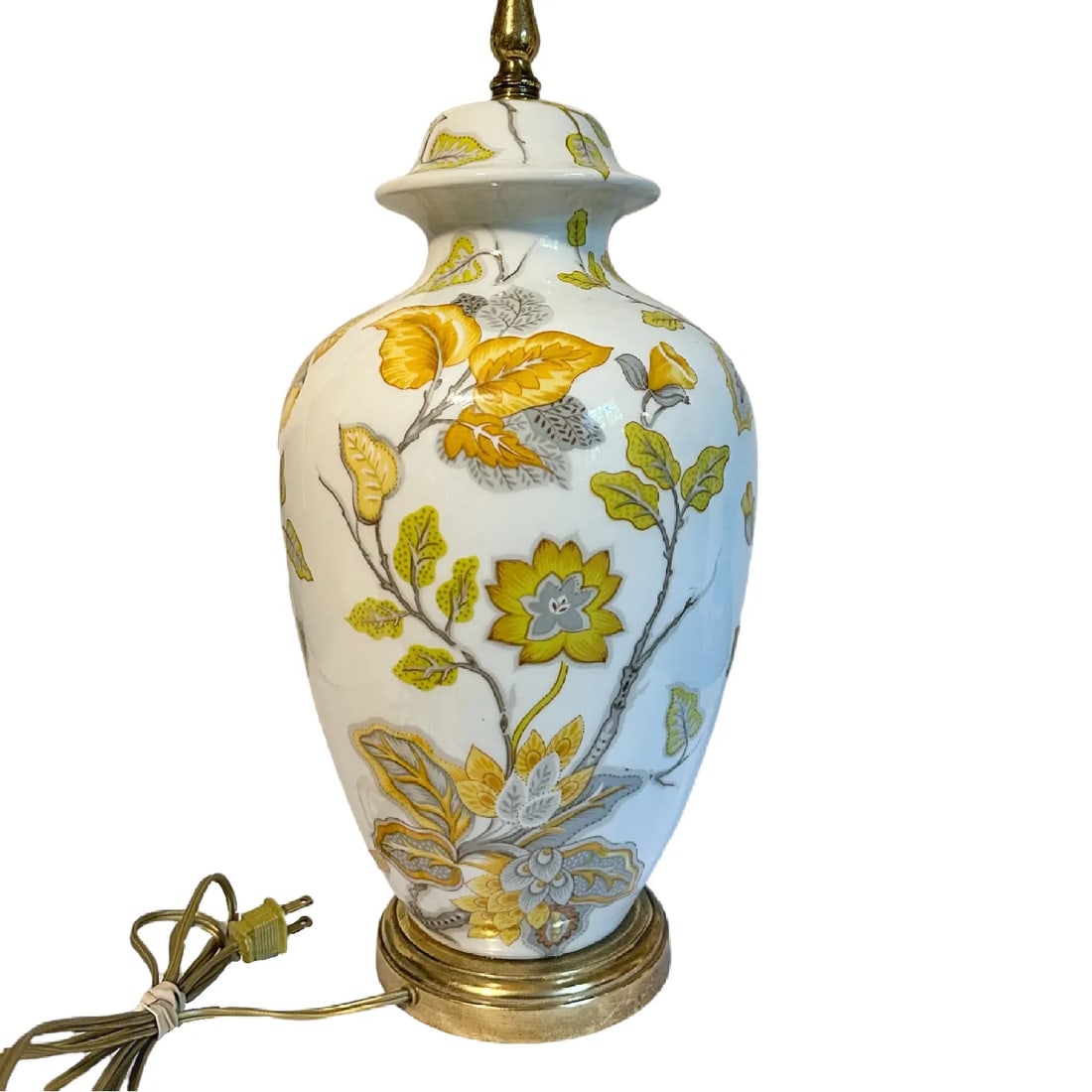 Vintage French Porcelaine De Paris Jacobean Style Floral Lamp - 3