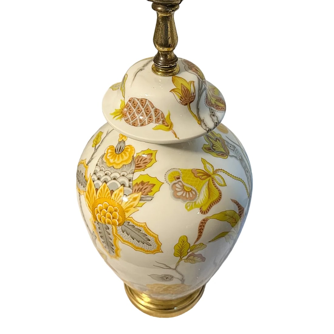 Vintage French Porcelaine De Paris Jacobean Style Floral Lamp - 4