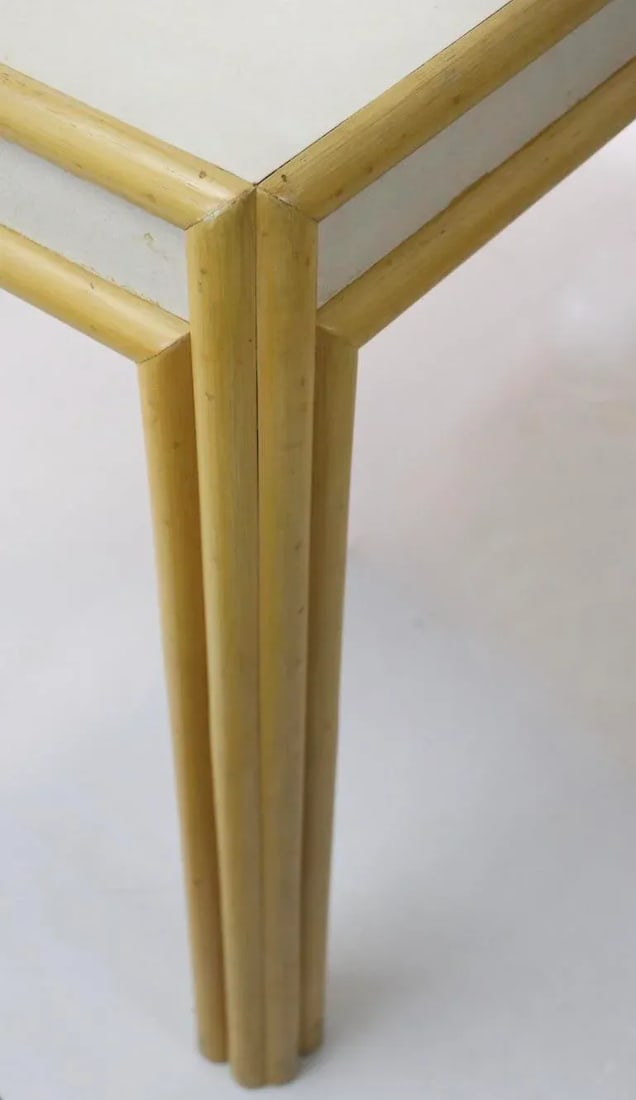 Large Bamboo and Formica Dining Conference Table Desk Attributed to Ficks Reed - 3