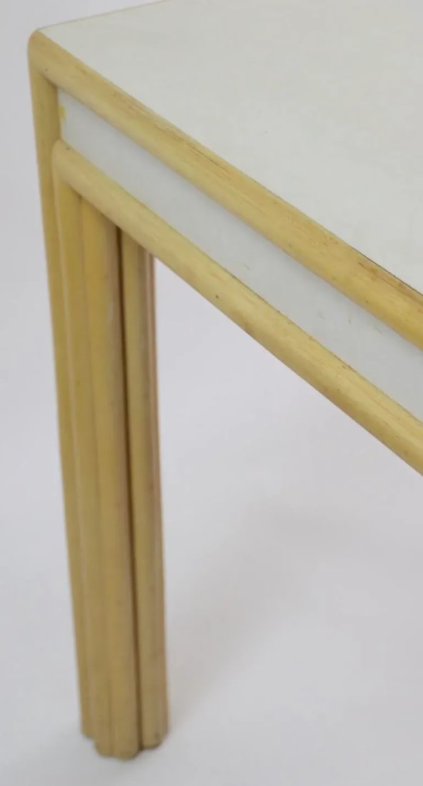 Large Bamboo and Formica Dining Conference Table Desk Attributed to Ficks Reed - 4