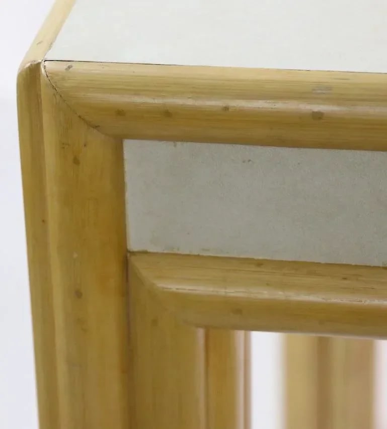 Large Bamboo and Formica Dining Conference Table Desk Attributed to Ficks Reed - 8