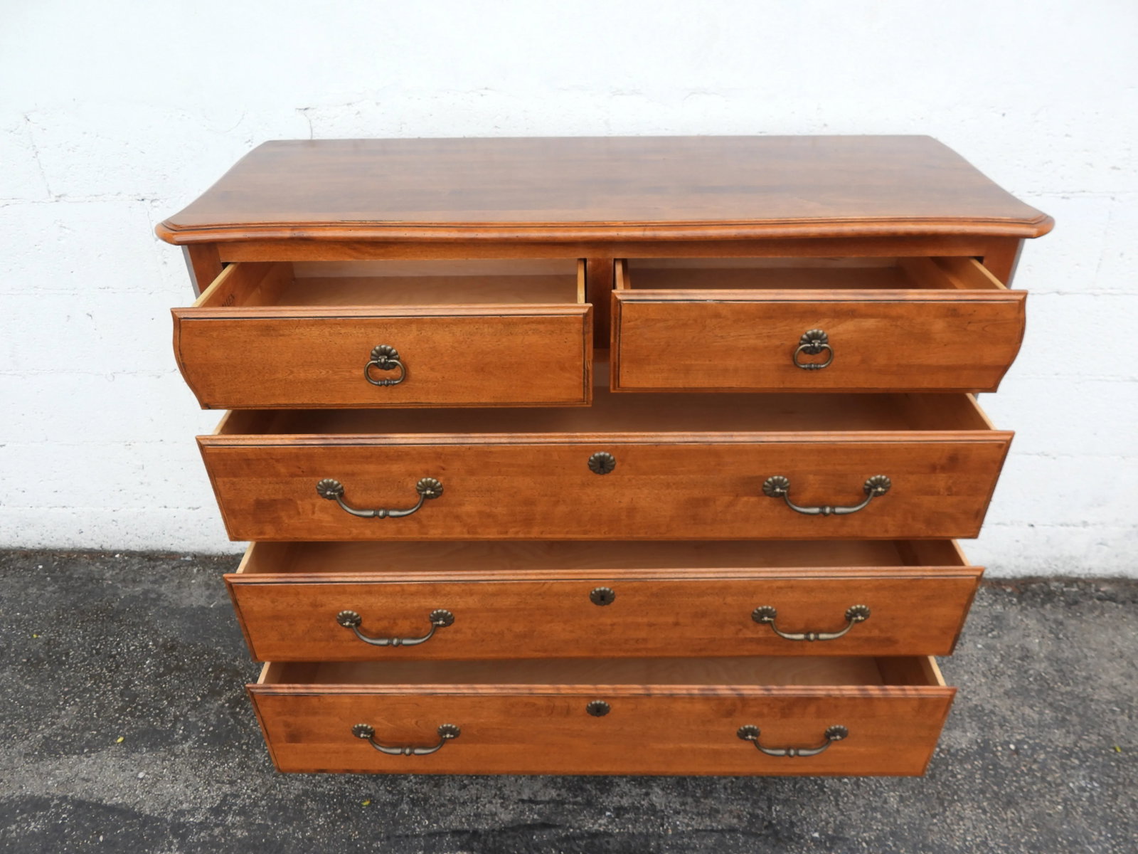 Ethan Allen Solid Maple Large Low Dresser Bathroom Vanity 6020 - 7