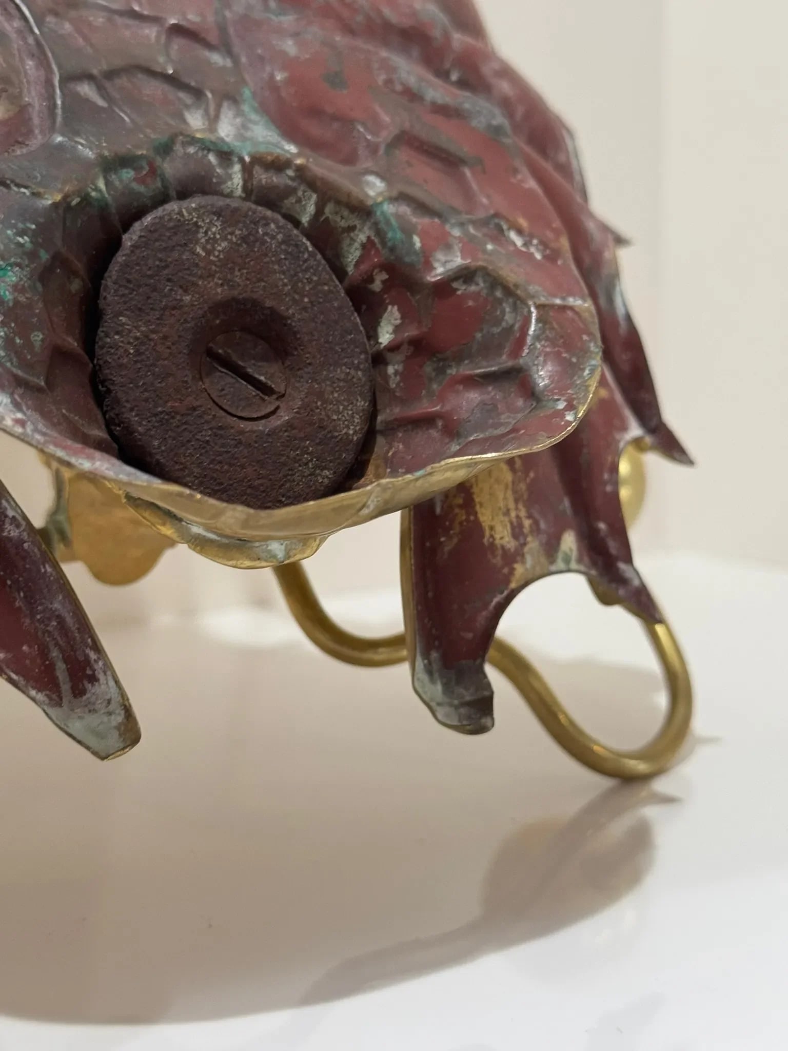 Antique Chinese Bronze Koi Fish Wall Sconce - Early 20th Century - 10