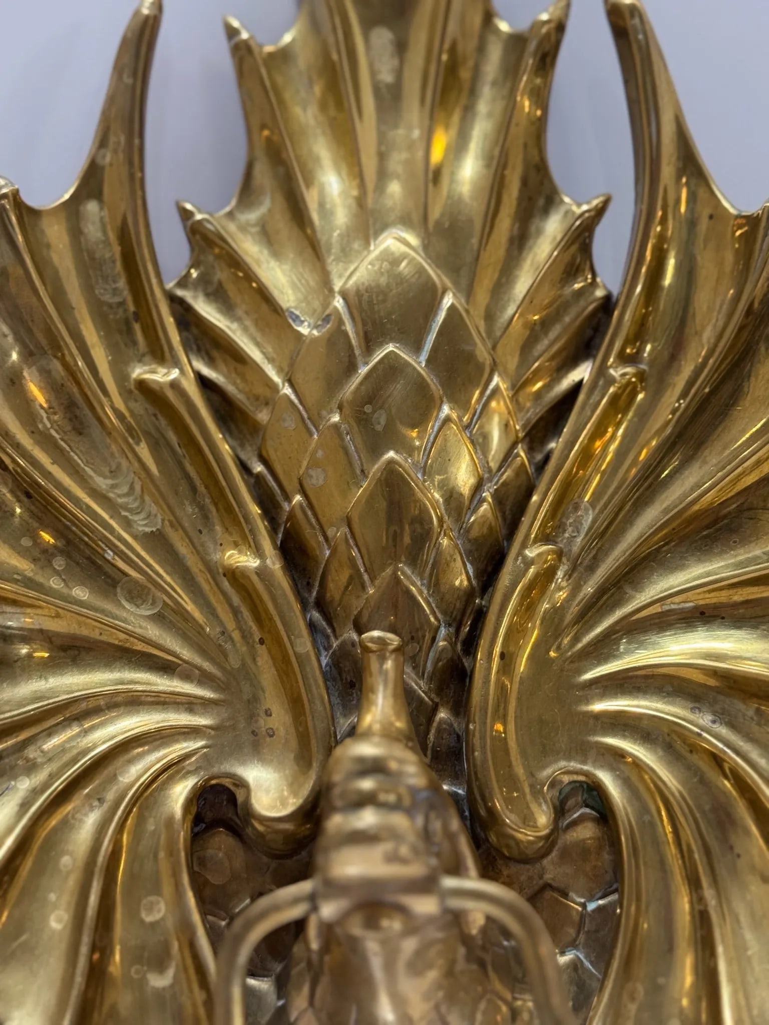 Antique Chinese Bronze Koi Fish Wall Sconce - Early 20th Century - 5