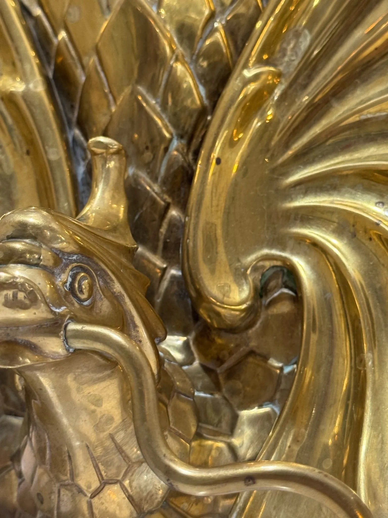Antique Chinese Bronze Koi Fish Wall Sconce - Early 20th Century - 6
