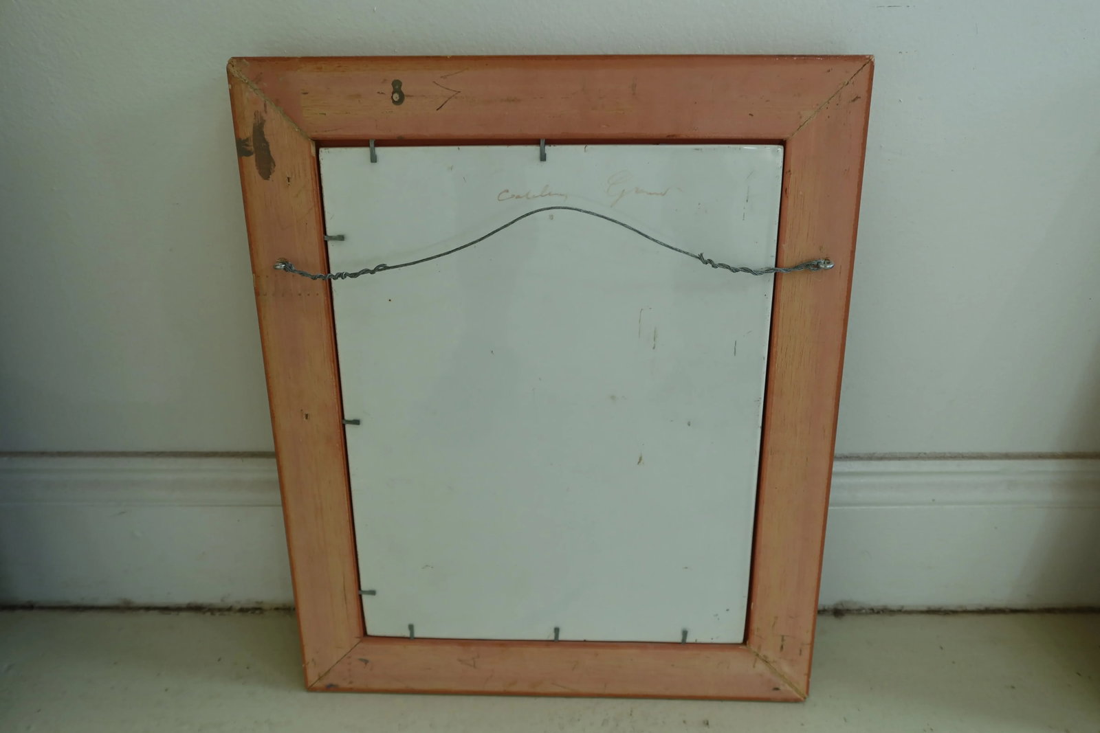 Vintage Painted Porcelain Plaque in Gold Gilt Frame - 6