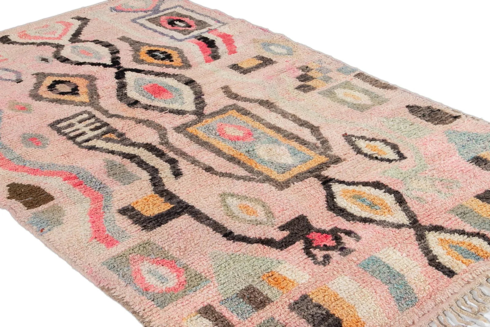 Rose Vintage Azilal Moroccan Handmade Wool Rug - 6