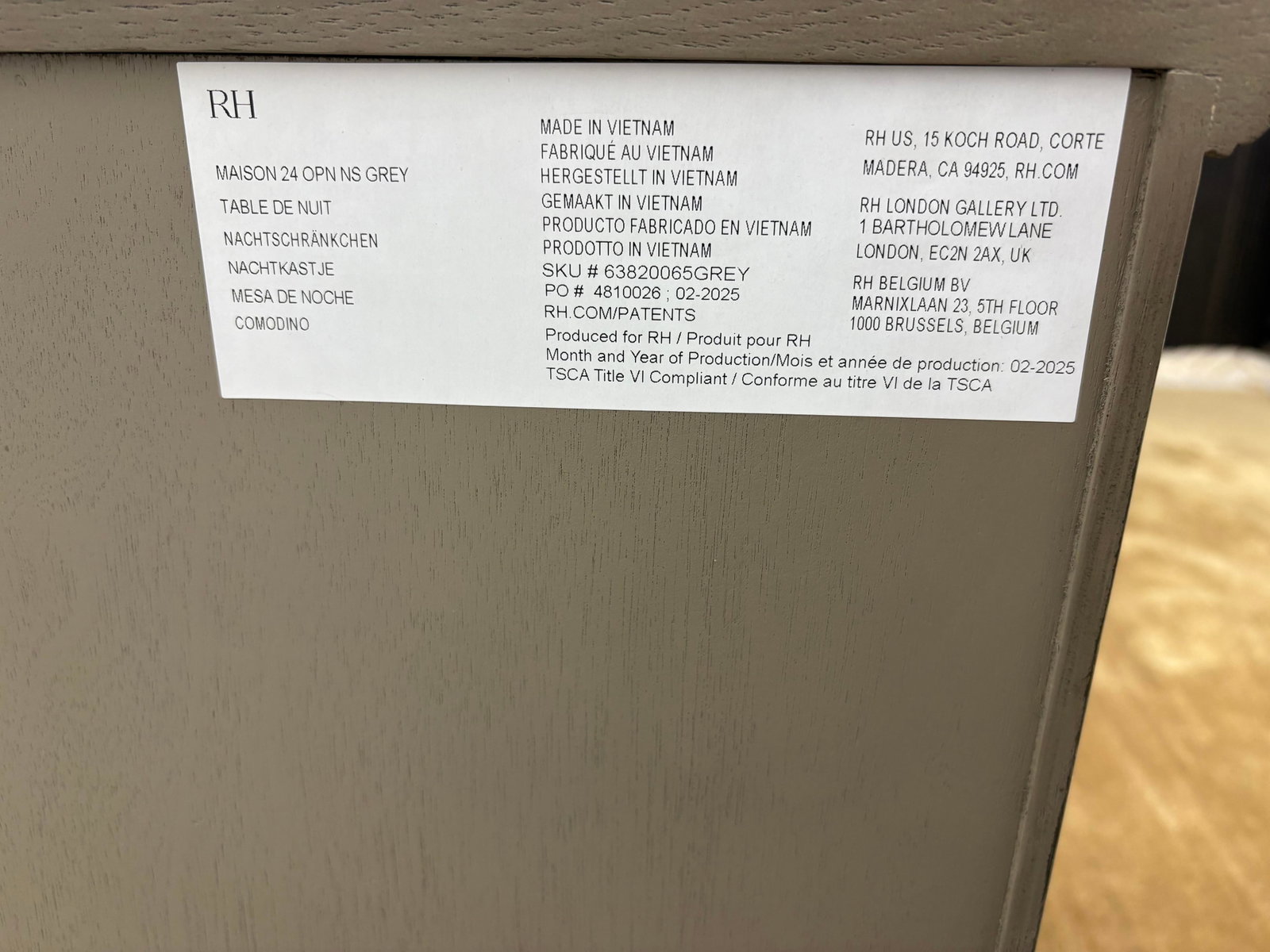Rh Restoration Hardware Maison Open Nightstand - 24" Antiqued Grey Oak Finish - 10