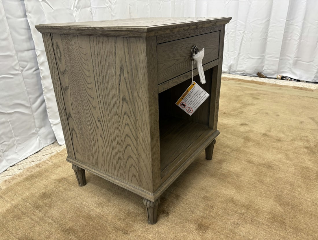 Rh Restoration Hardware Maison Open Nightstand - 24" Antiqued Grey Oak Finish - 16