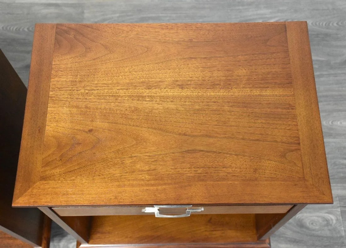 Lane Walnut Mid-Century Modern Nightstands- a Pair - 5