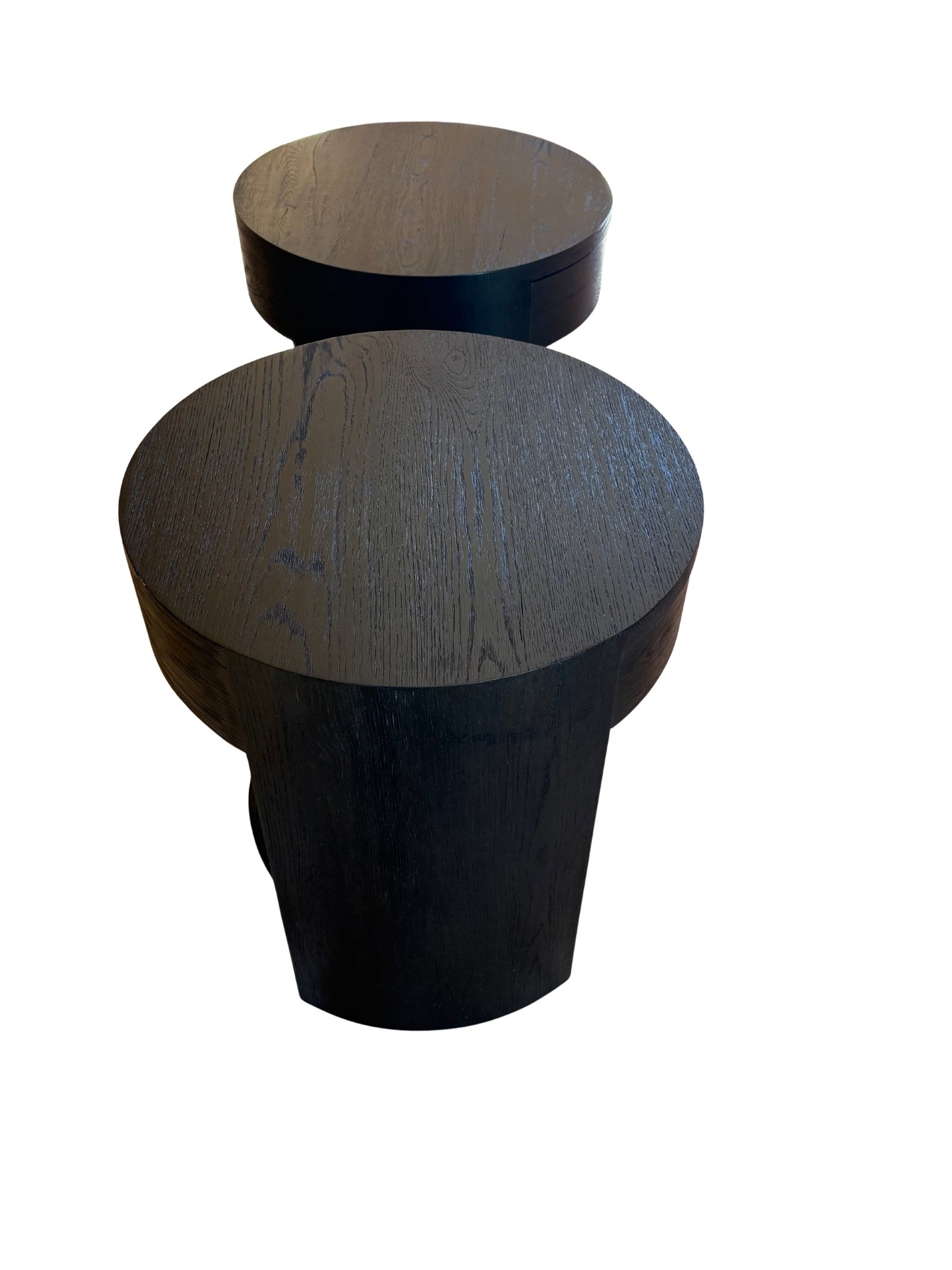Restoration Hardware Wyeth Oak Round Bedside Tables - Set - 6