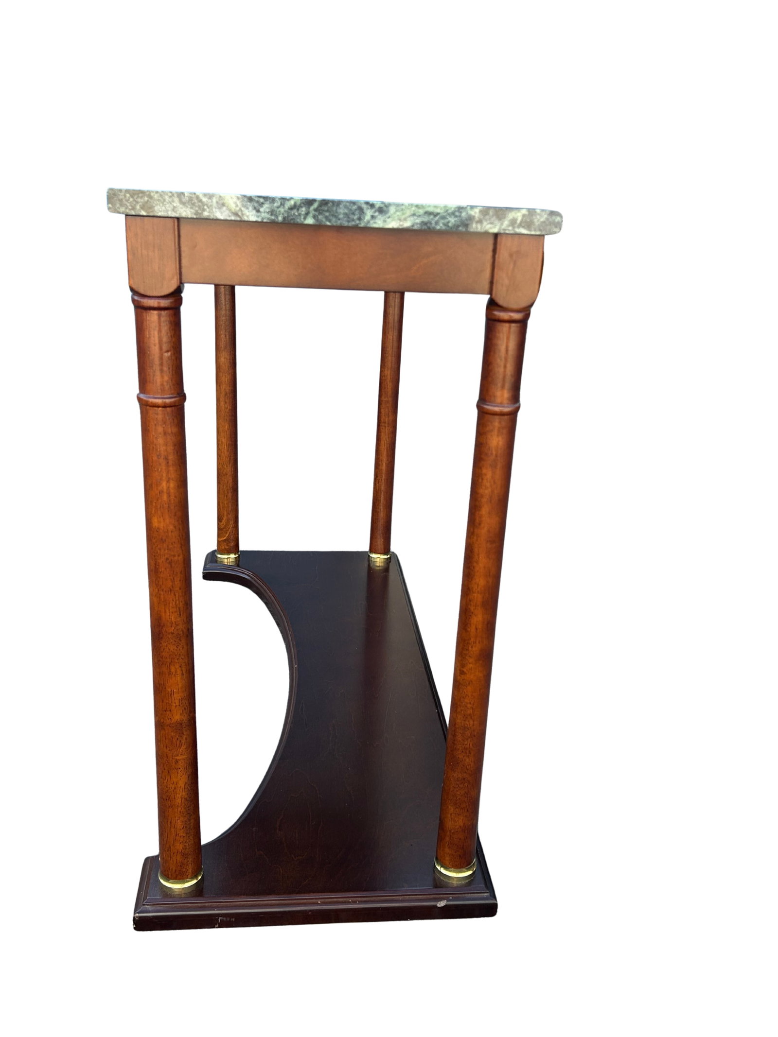 Vintage Regency-Style Console Table With Green Marble Top Attributed to Bombay Company - 4