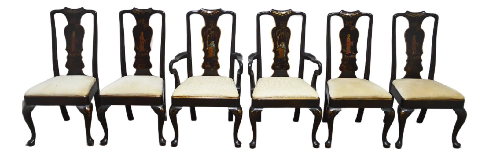 Henredon Dining Chairs Set of 6: Set of 6 Dining Chairs. Store item #534. The set consist of two arm chairs (40"H x 22.5"W x 24"D) and four side chairs (40"H x 21"W x 23.5"D). Condition: Alterations: Original Condition Unaltered Impe