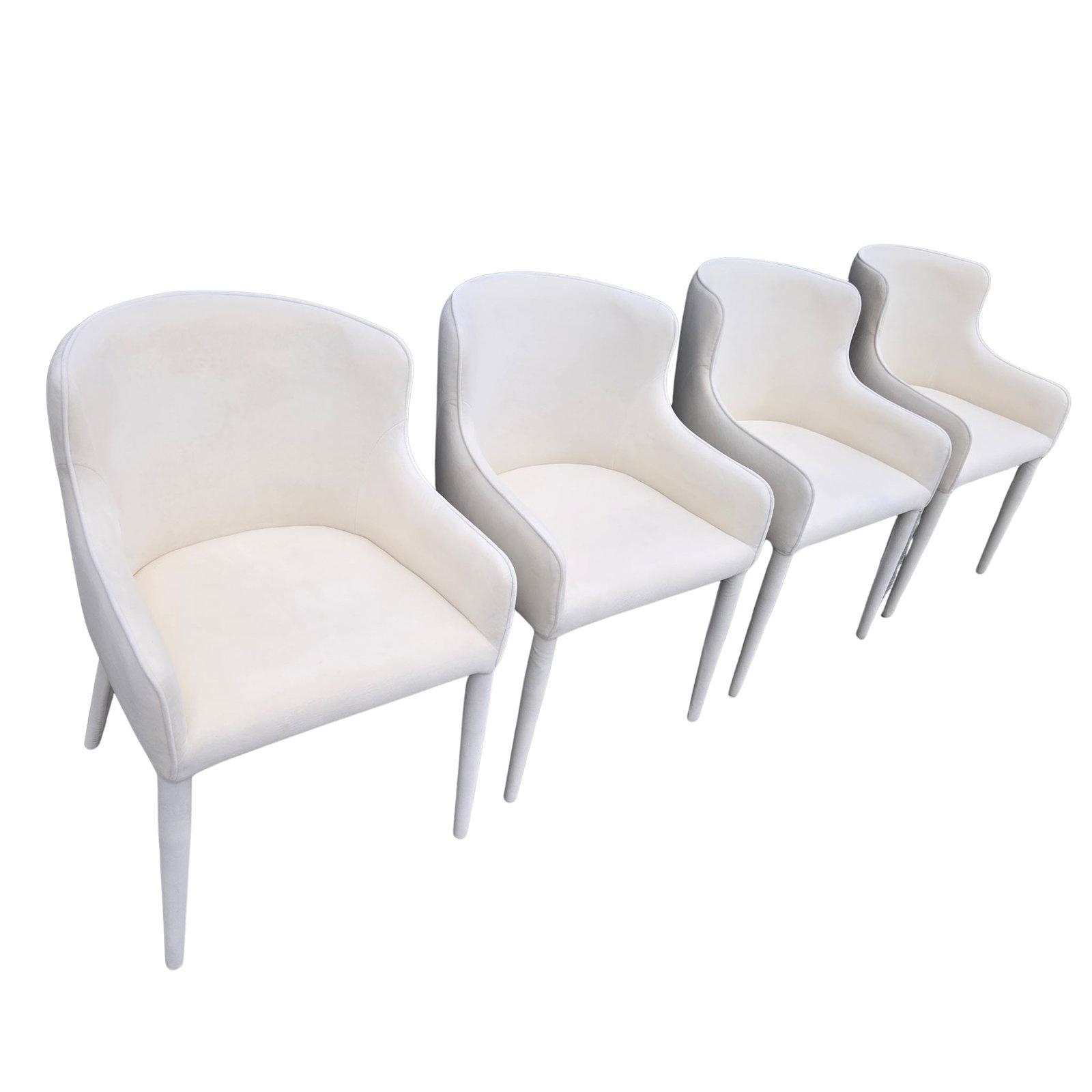 Rh Nicola Slope Fabric Dining Side Chairs (Set of 4) - Performance Velvet, Natural - 13