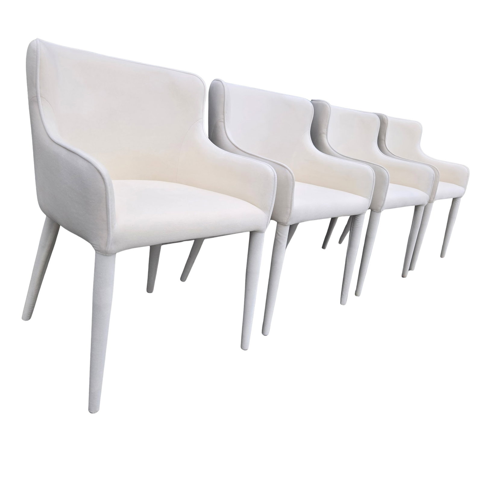 Rh Nicola Slope Fabric Dining Side Chairs (Set of 4) - Performance Velvet, Natural - 16