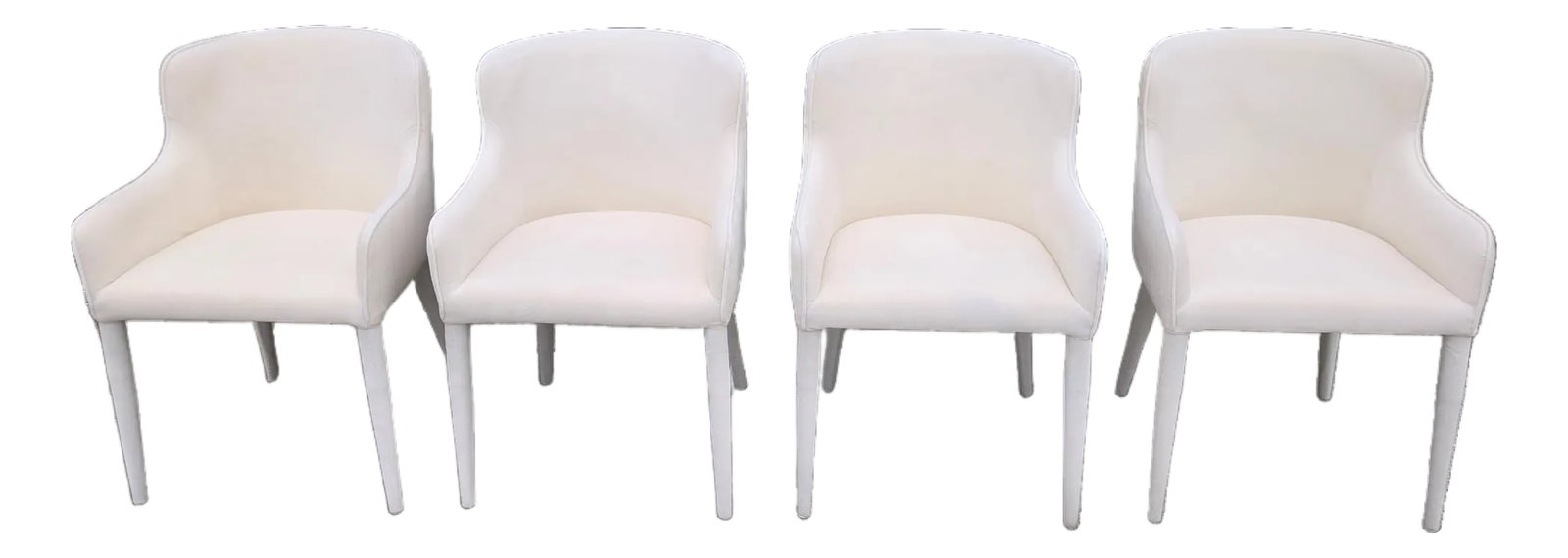 Rh Nicola Slope Fabric Dining Side Chairs (Set of 4) - Performance Velvet, Natural (1 of 18)