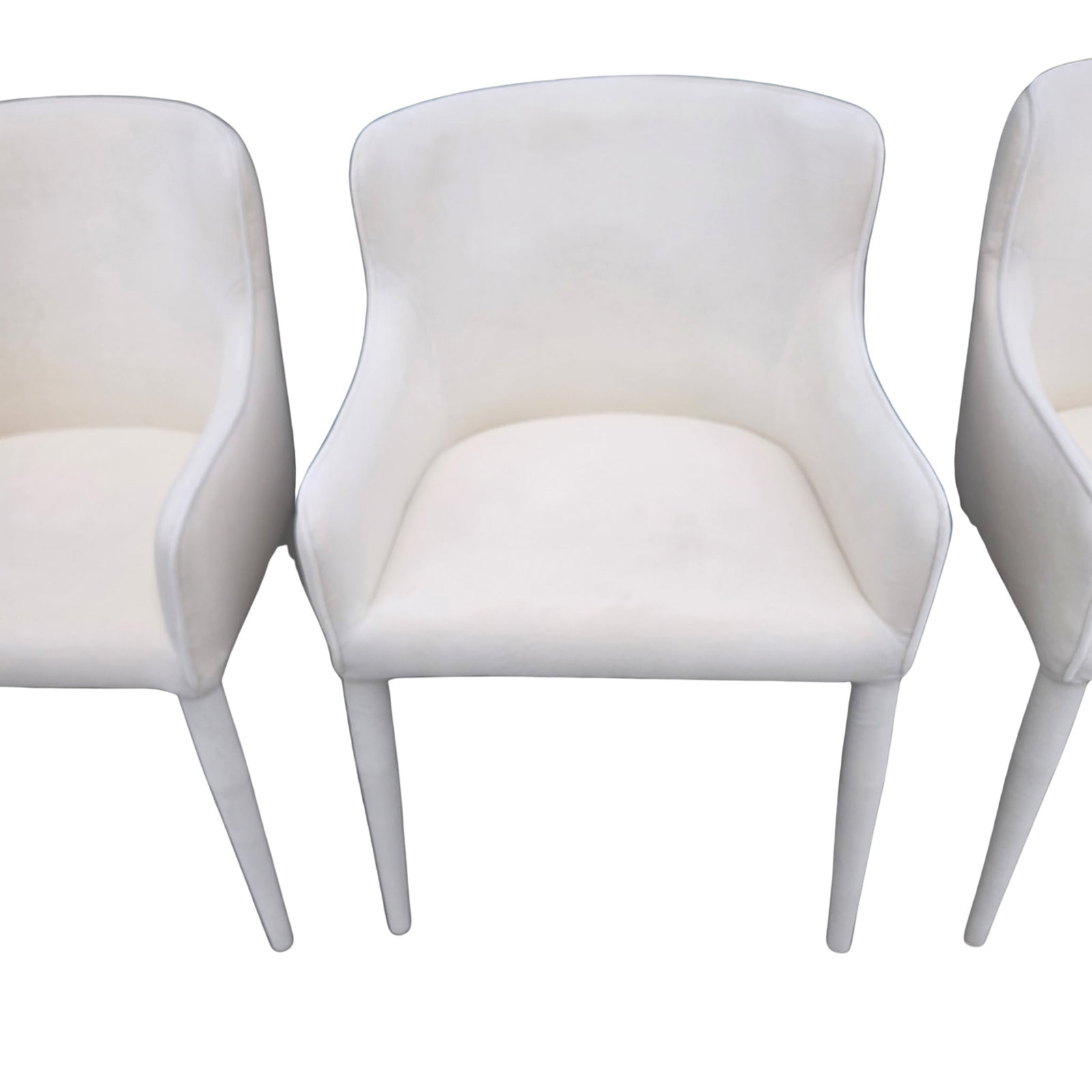 Rh Nicola Slope Fabric Dining Side Chairs (Set of 4) - Performance Velvet, Natural - 2