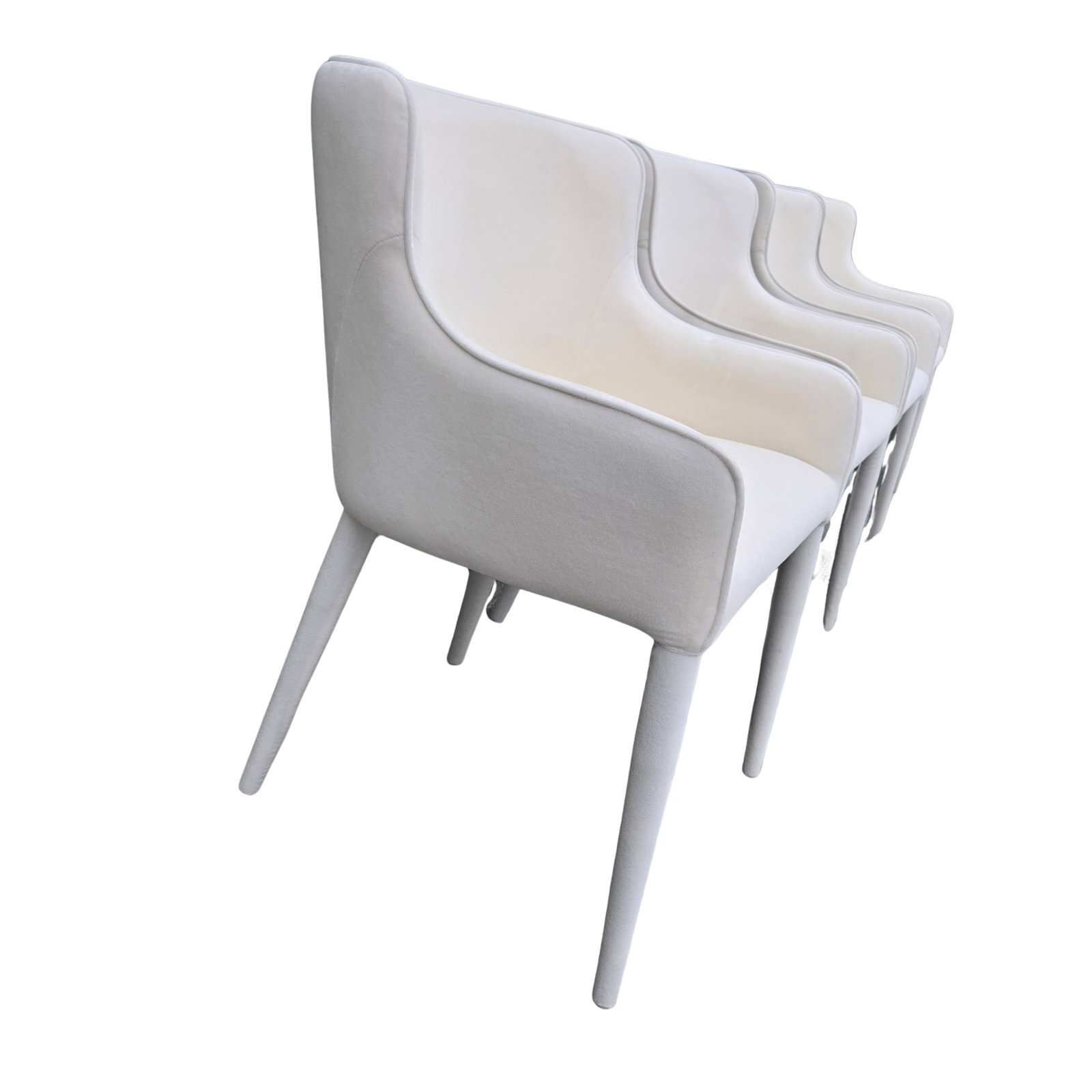 Rh Nicola Slope Fabric Dining Side Chairs (Set of 4) - Performance Velvet, Natural - 5