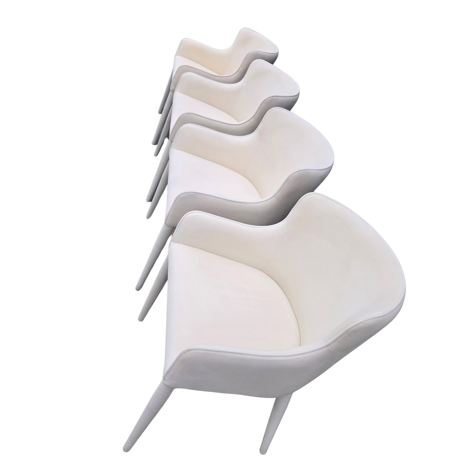 Rh Nicola Slope Fabric Dining Side Chairs (Set of 4) - Performance Velvet, Natural - 6