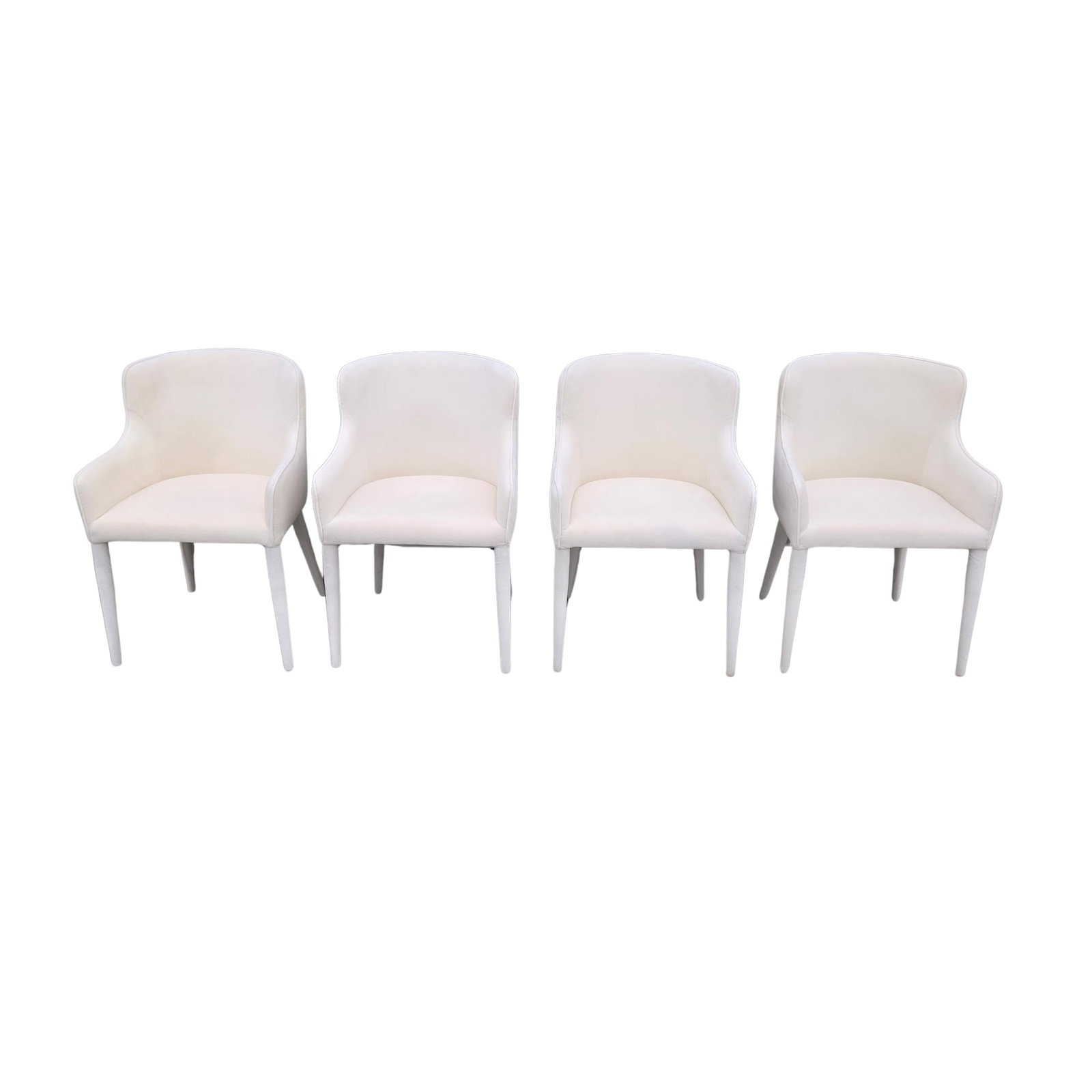 Rh Nicola Slope Fabric Dining Side Chairs (Set of 4) - Performance Velvet, Natural - 8