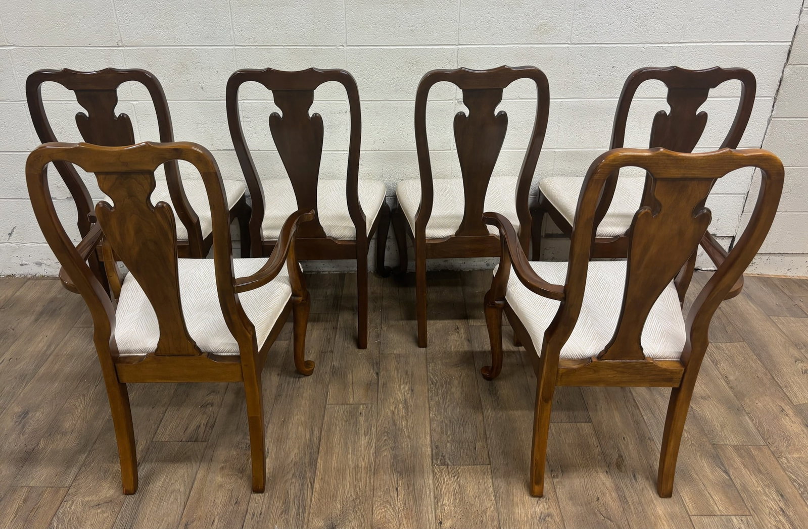 Vintage Drexel Heritage Queen Anne Style Dining Chairs - Full Set of 6 - 10
