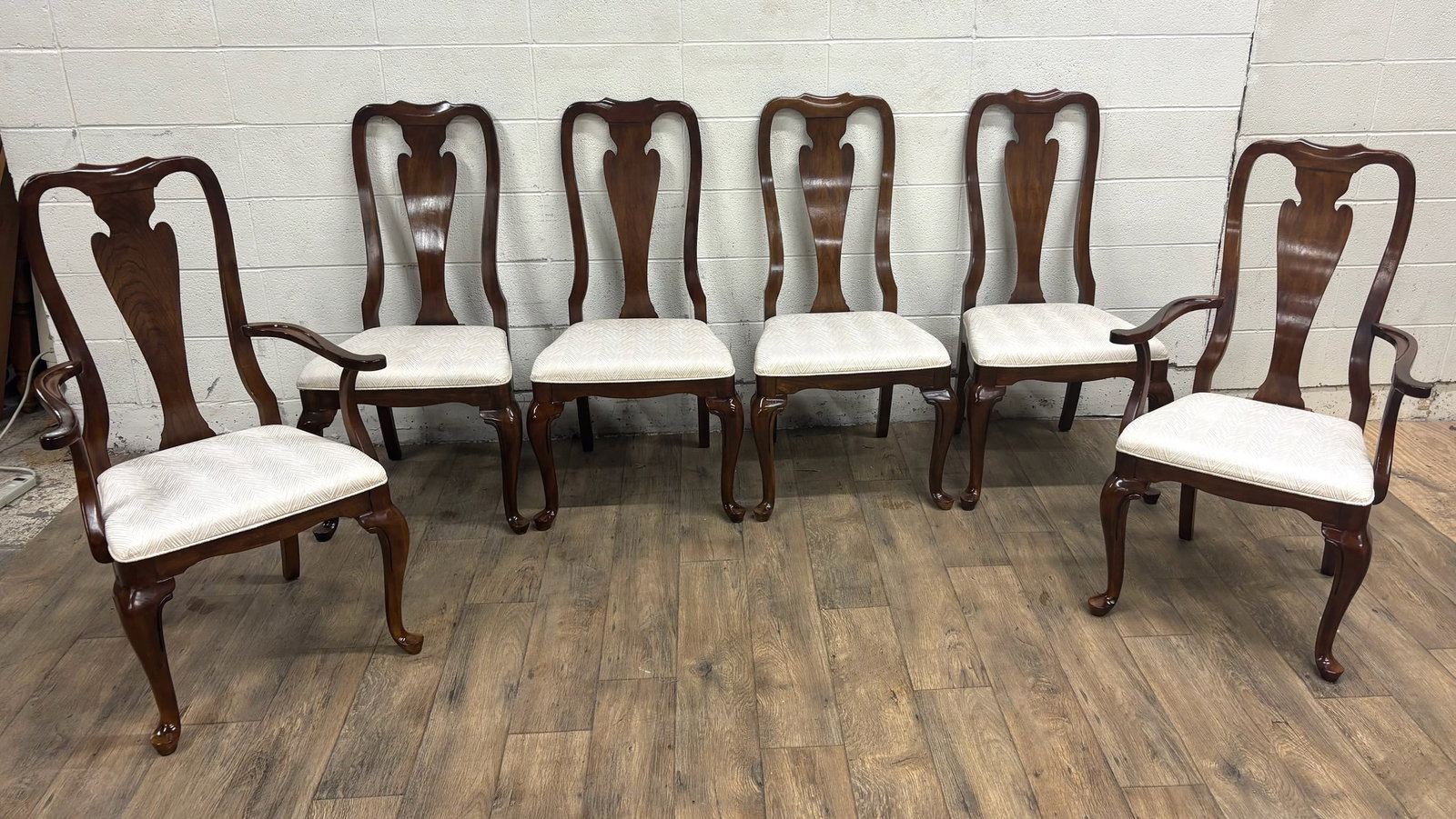 Vintage Drexel Heritage Queen Anne Style Dining Chairs - Full Set of 6 - 2