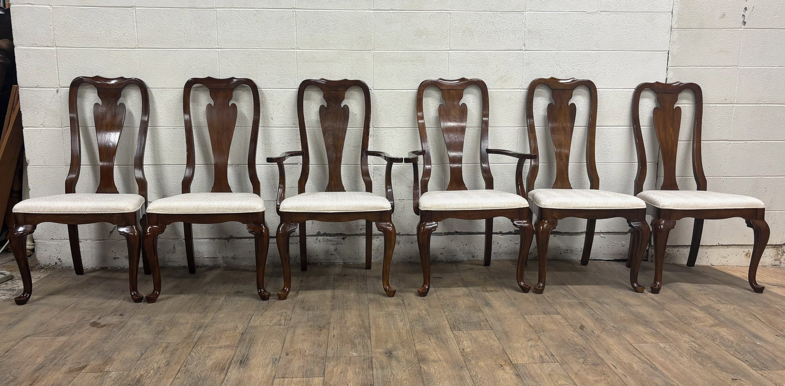 Vintage Drexel Heritage Queen Anne Style Dining Chairs - Full Set of 6 - 3