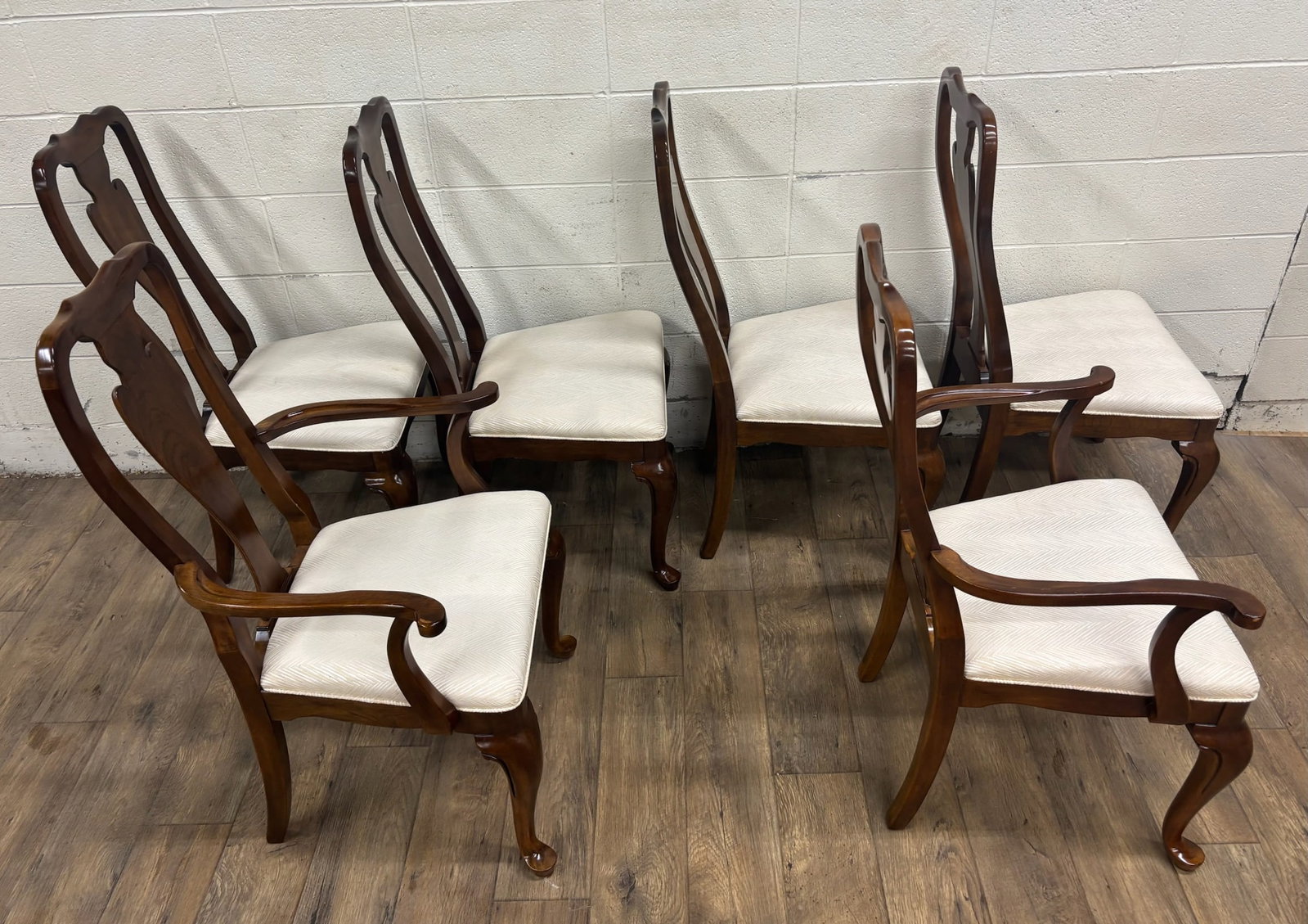 Vintage Drexel Heritage Queen Anne Style Dining Chairs - Full Set of 6 - 5