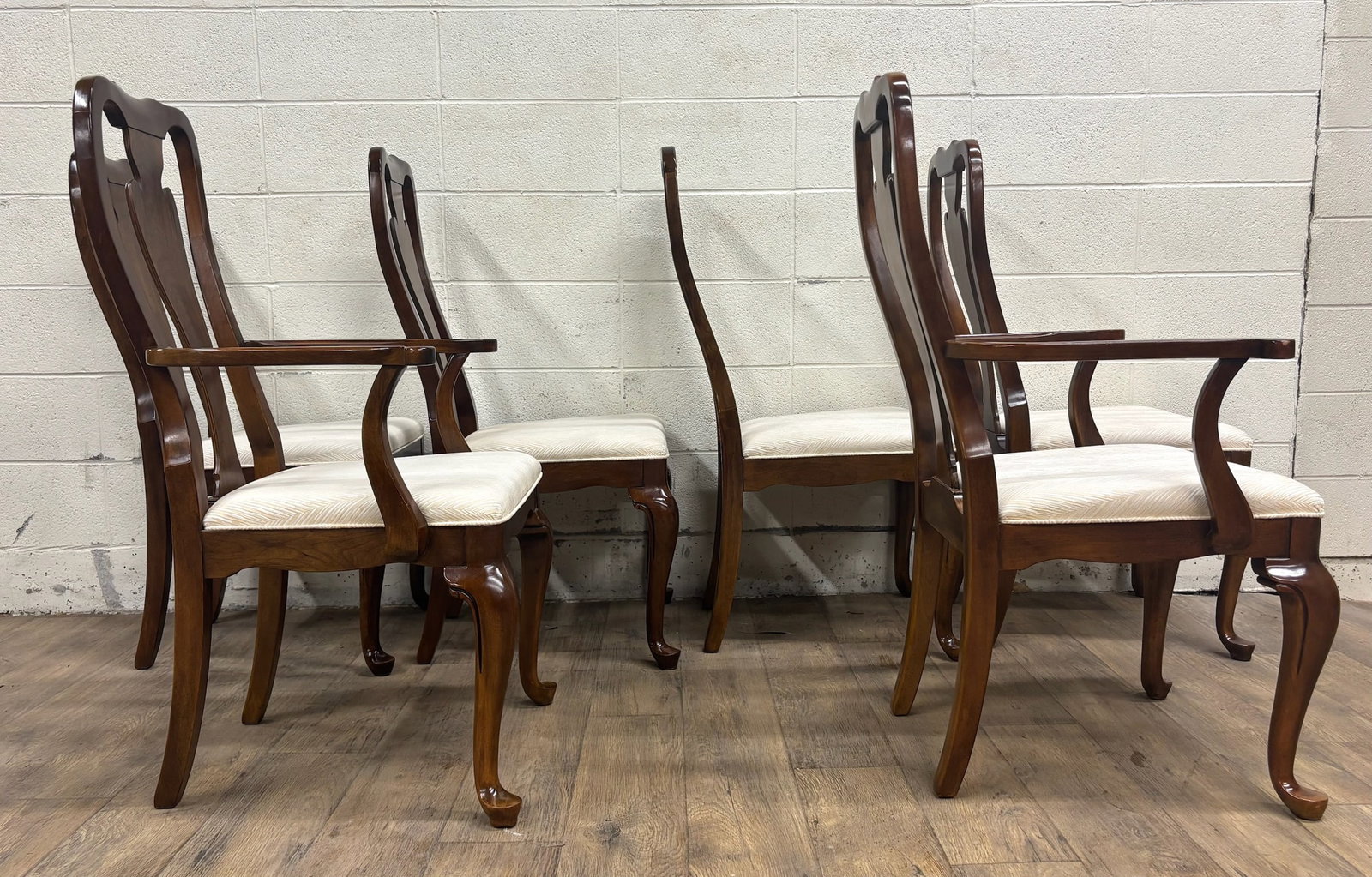 Vintage Drexel Heritage Queen Anne Style Dining Chairs - Full Set of 6 - 6