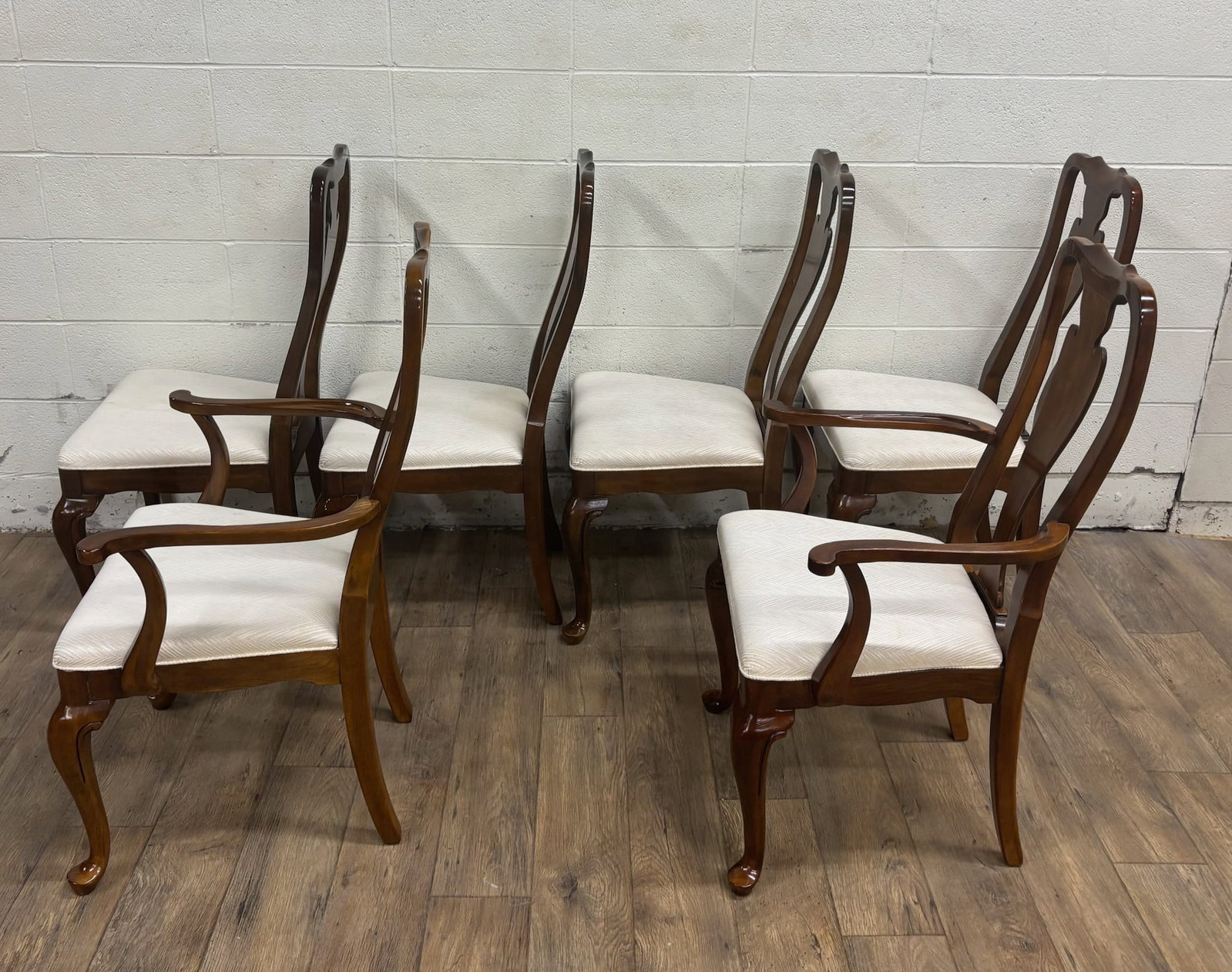 Vintage Drexel Heritage Queen Anne Style Dining Chairs - Full Set of 6 - 8
