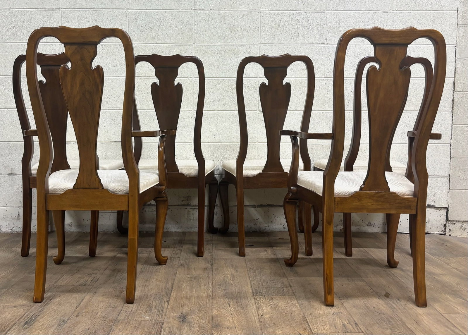 Vintage Drexel Heritage Queen Anne Style Dining Chairs - Full Set of 6 - 9