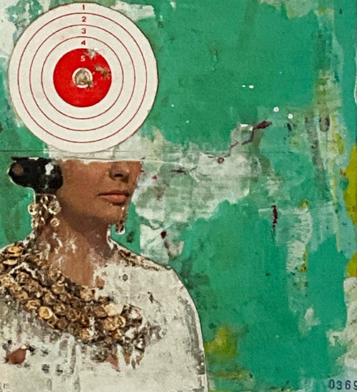 Contemporary Collage "Aim Lower" by Paris Arist Matthew Rose - 2