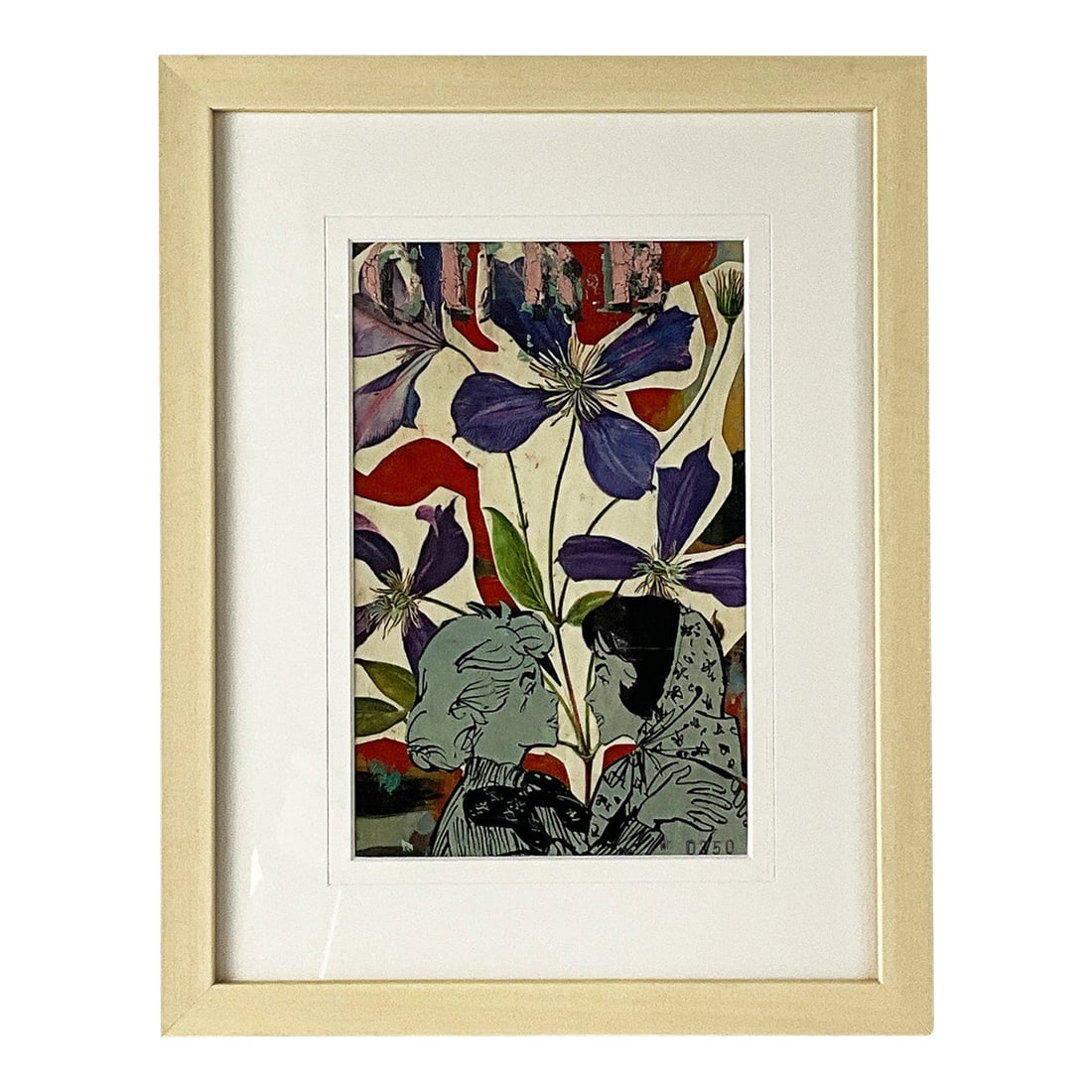Contemporary Collage "Cure Ate" by Paris Artist Matthew Rose: Cure Ate Framed collage by Matthew Rose 11.25" x 14.25" Known widely for his collage works and wall-to-wall, ceiling-to-floor installations, he graduated from Brown University (1981) with a degree in