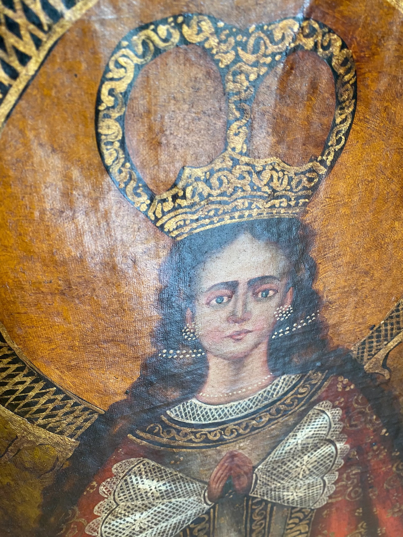 Late 19th Century Madonna Portrait Oil Painting on Canvas - 5