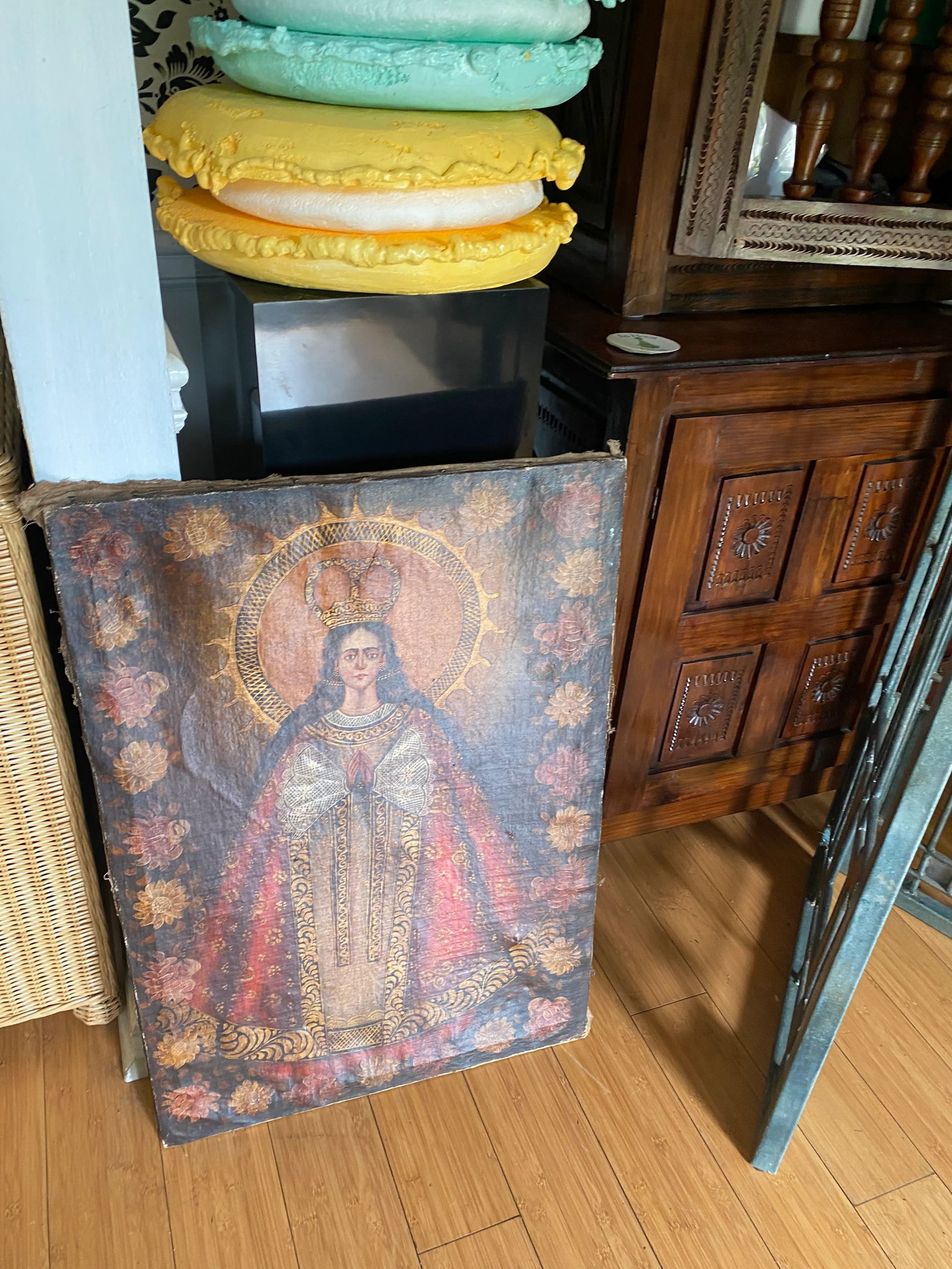 Late 19th Century Madonna Portrait Oil Painting on Canvas - 6