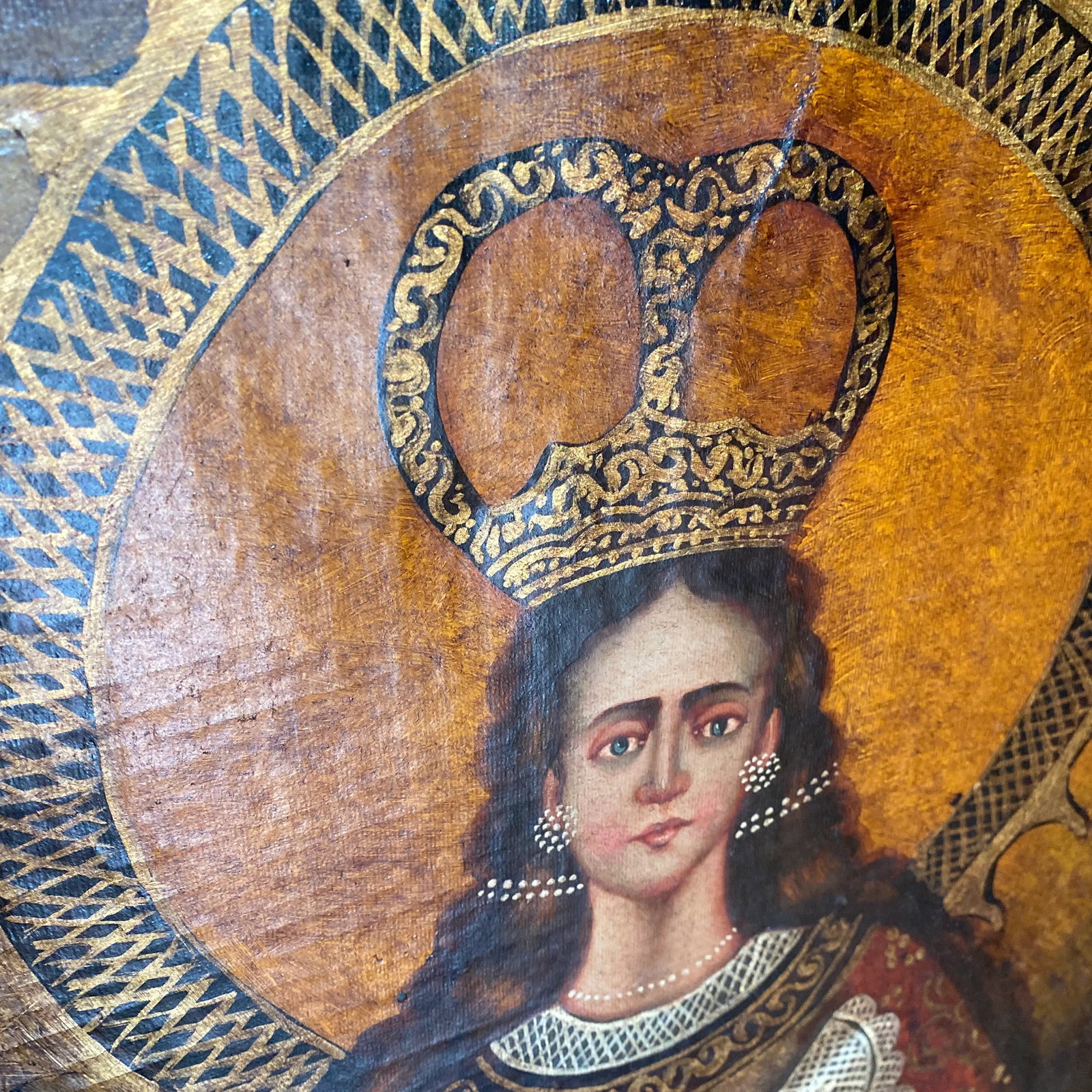 Late 19th Century Madonna Portrait Oil Painting on Canvas - 7