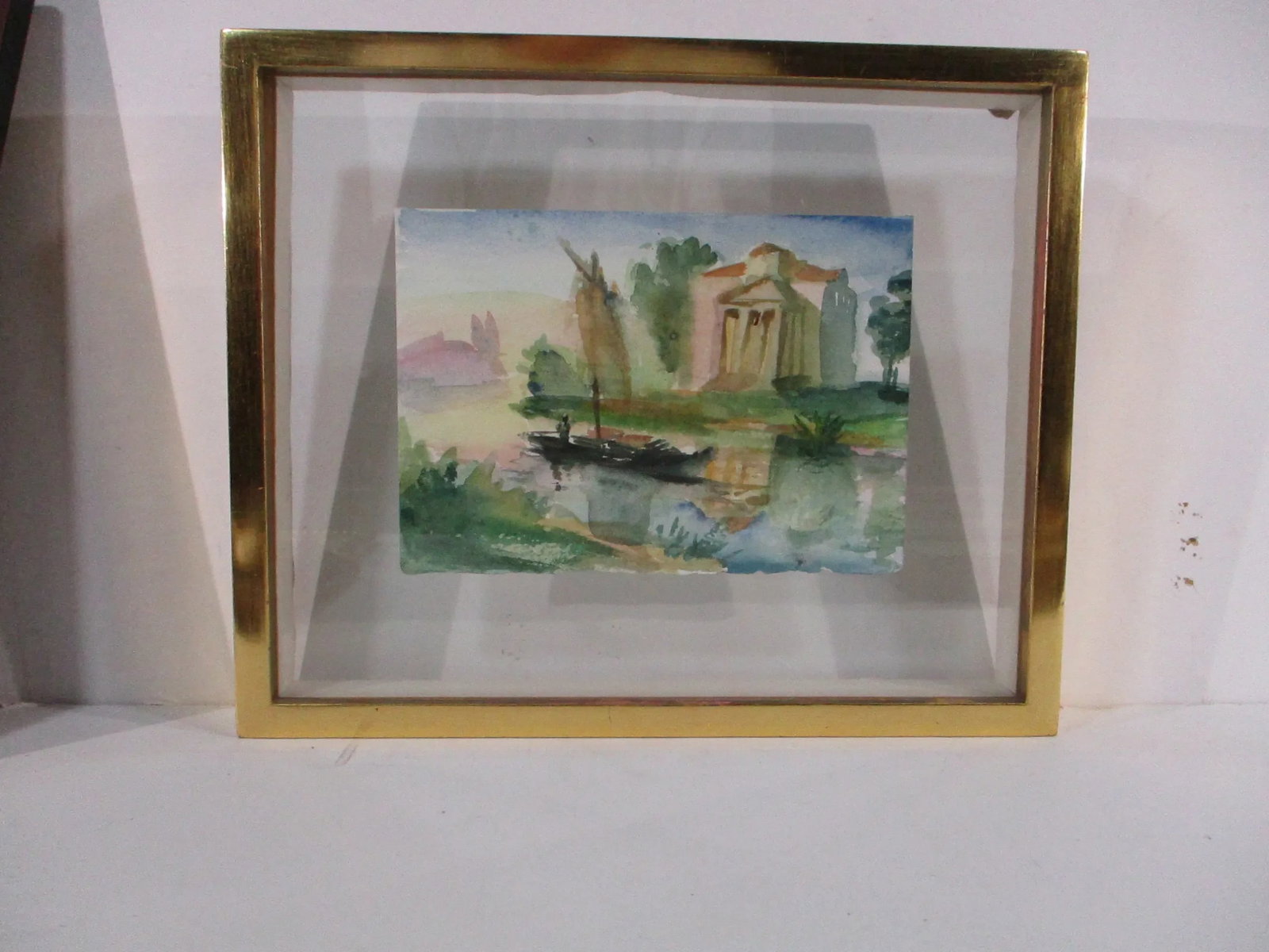 1986 Plein Air Architectural Landscape Watercolor Painting by Robert Huber, Framed - 2