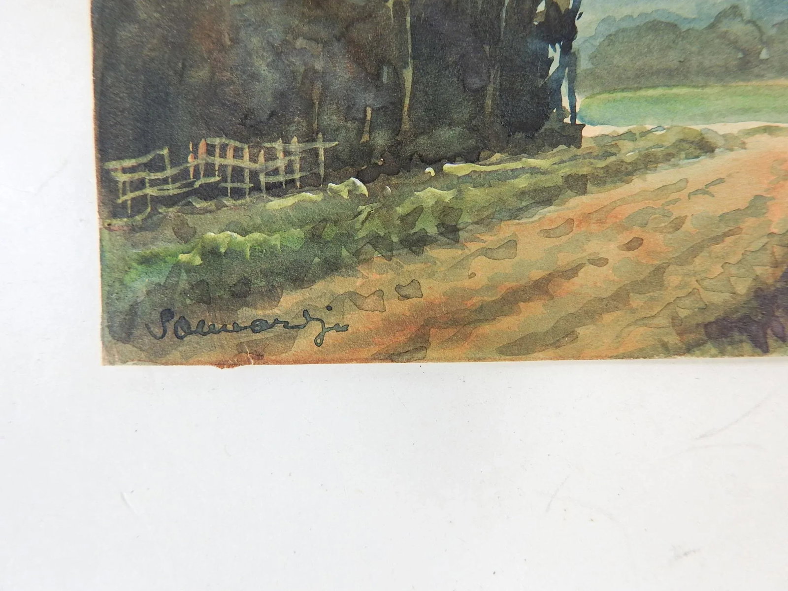 Vintage Indonesian Watercolor Landscape Paintings - a Pair - 6