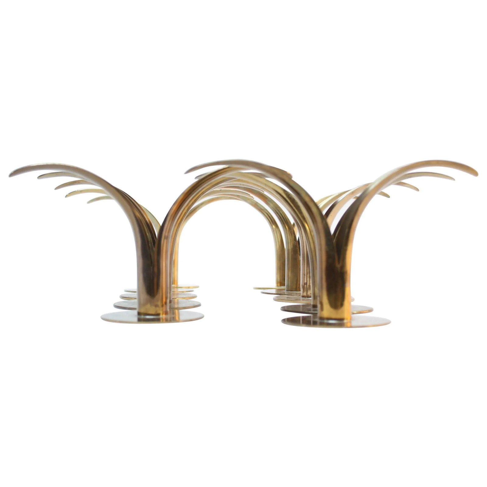 Swedish 'Liljan' Brass Candleholders by Ystad - Set of 10 - 13