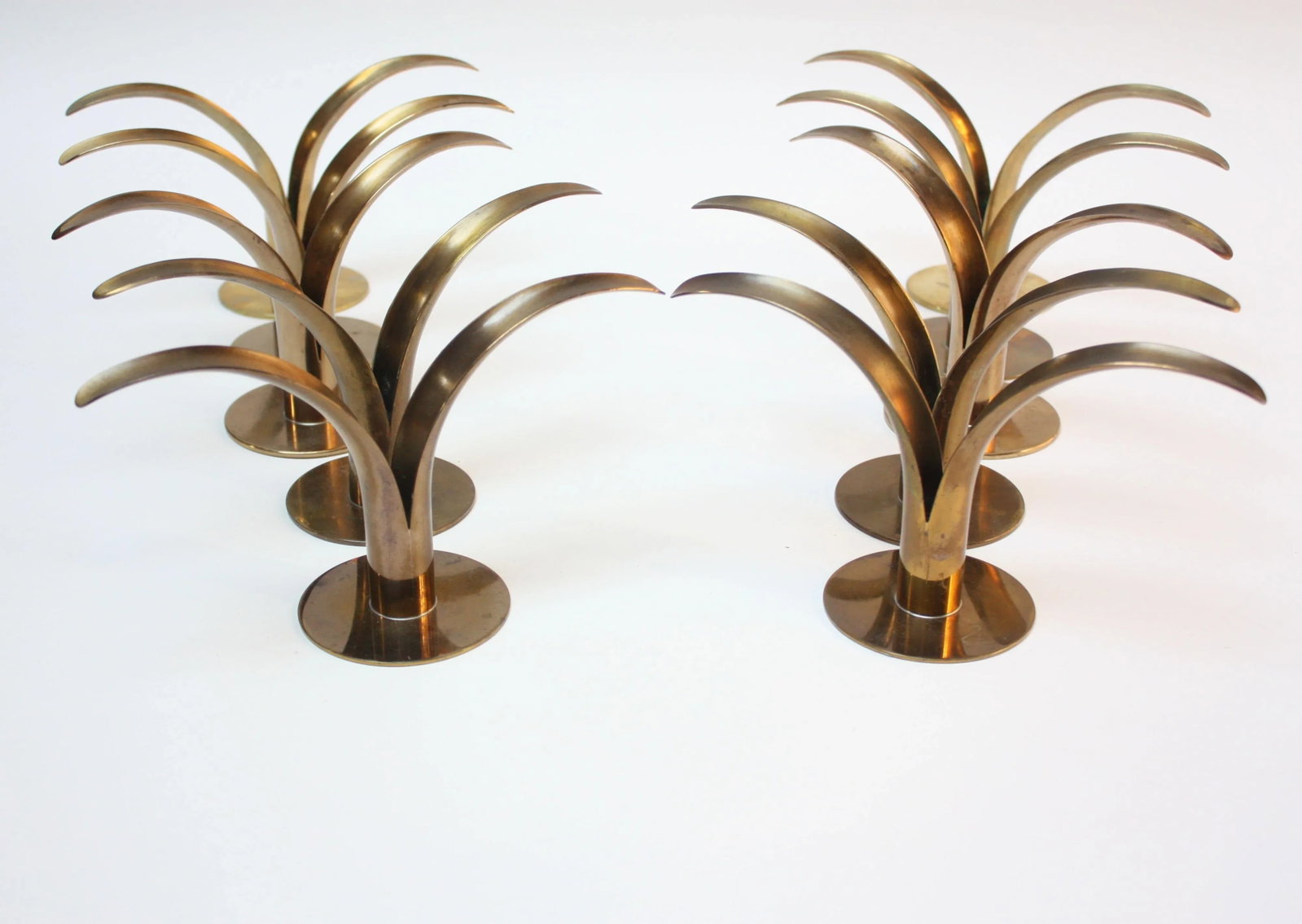 Swedish 'Liljan' Brass Candleholders by Ystad - Set of 10 - 2