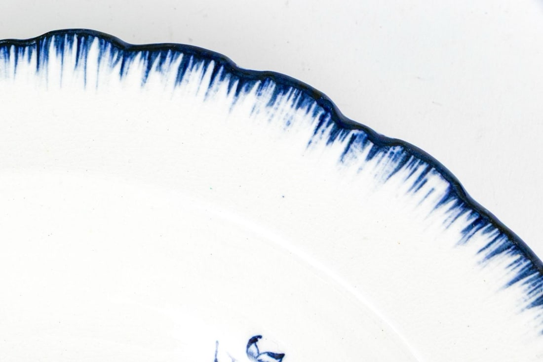 Antique Early 20th C. English Blue & White Cauldon Porcelain Soup Bowls in the Gillyflower Pattern f - 4