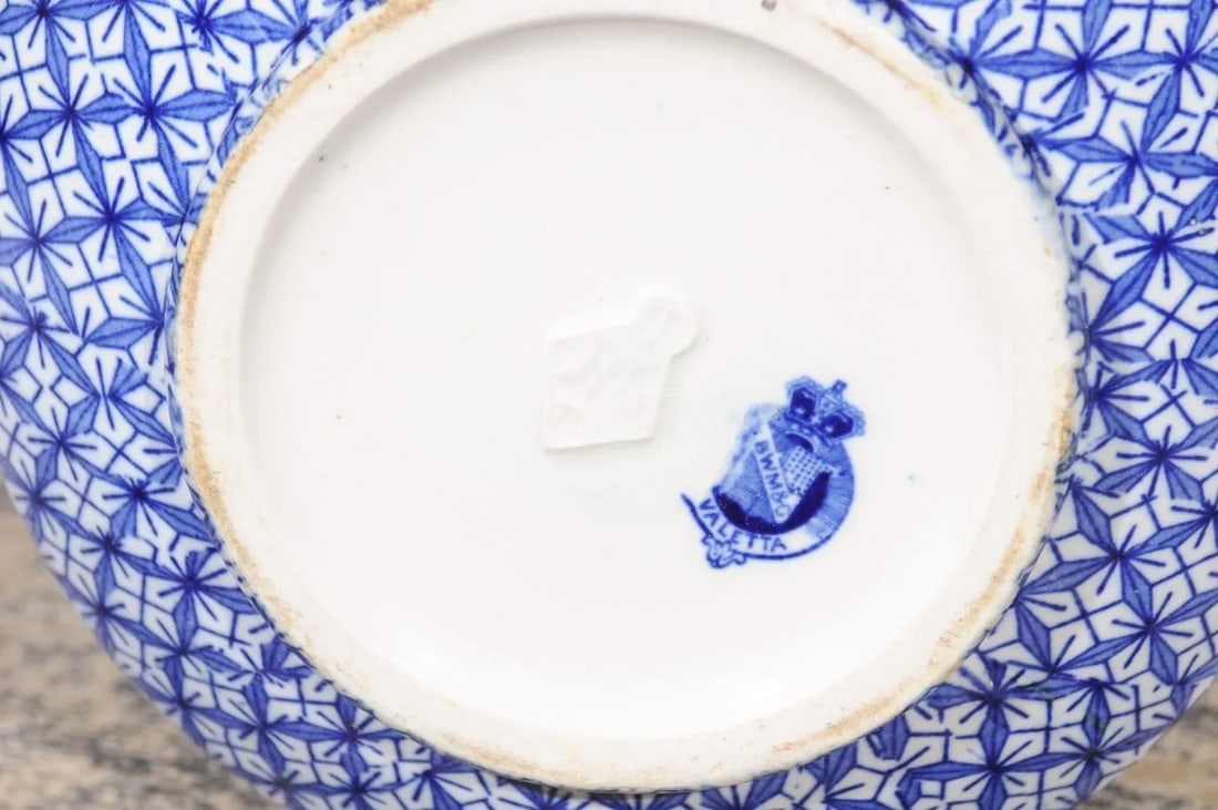 Westhead, Moore & Co. Valletta English Blue & White Brown Wash Basin- 2 Pieces - 3