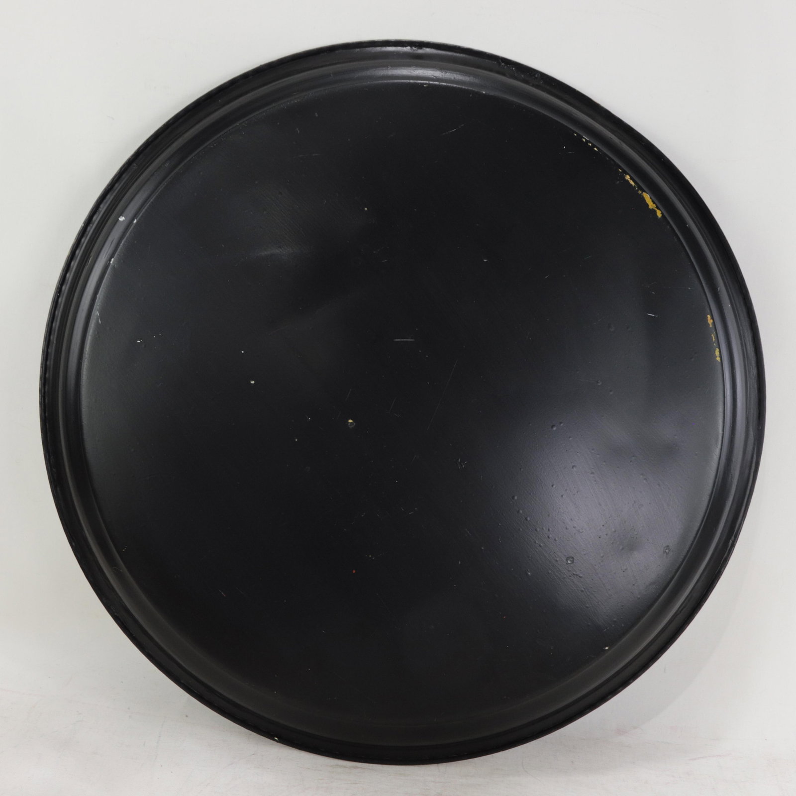 Vintage Hand Painted Tole Tray Black Lacquer With Gold Gilt Floral Bouquets and Ornate Scrollwork - 11