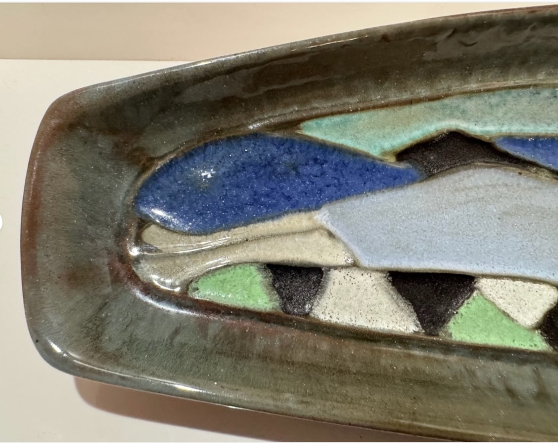 1960s Harris Strong Studio Pottery Platter Signed Ceramic Wall Art - 2