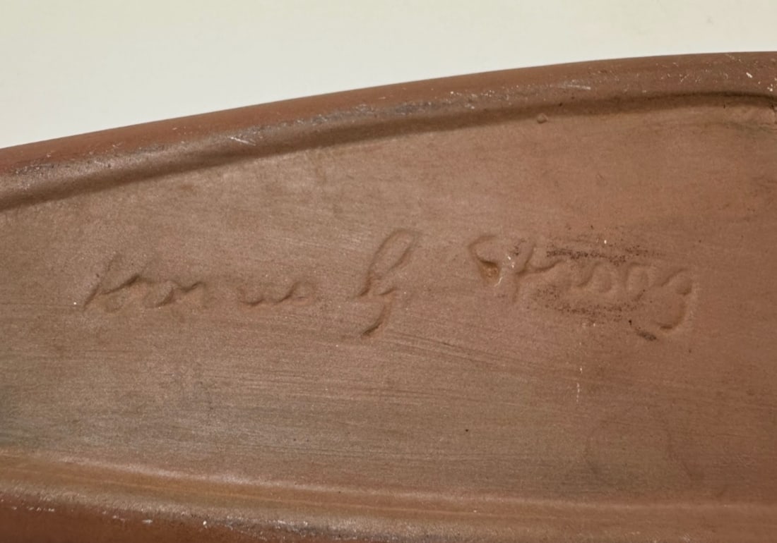 1960s Harris Strong Studio Pottery Platter Signed Ceramic Wall Art - 5