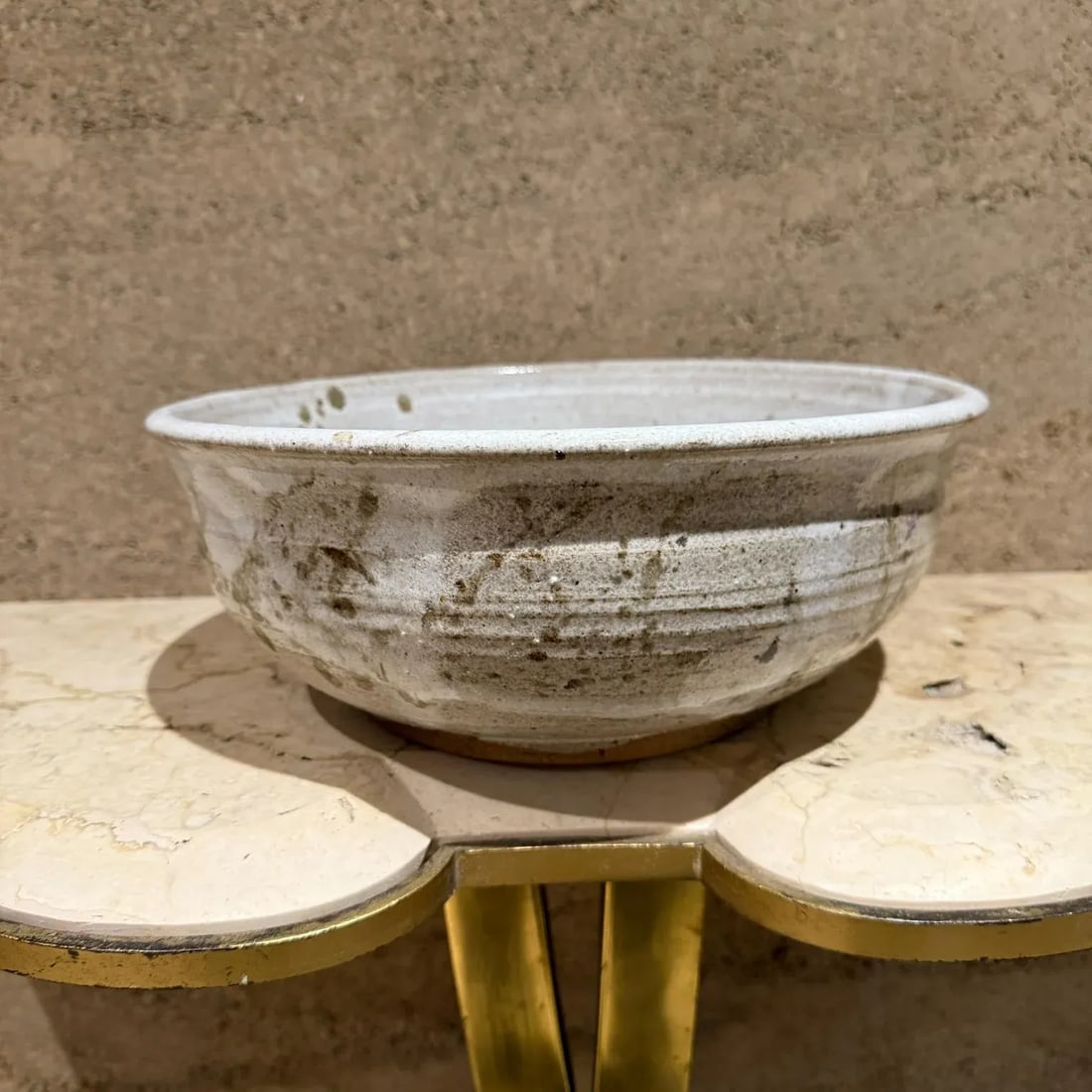 1980 Leon Art Bowl Handmade Glazed Studio Pottery Post Modern Stoneware - 5