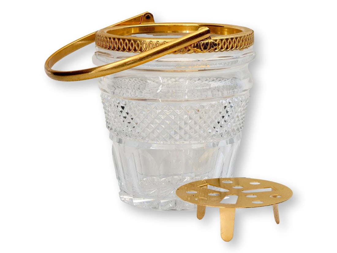 Midcentury Val St. Lambert Crystal Ice Bucket - 2