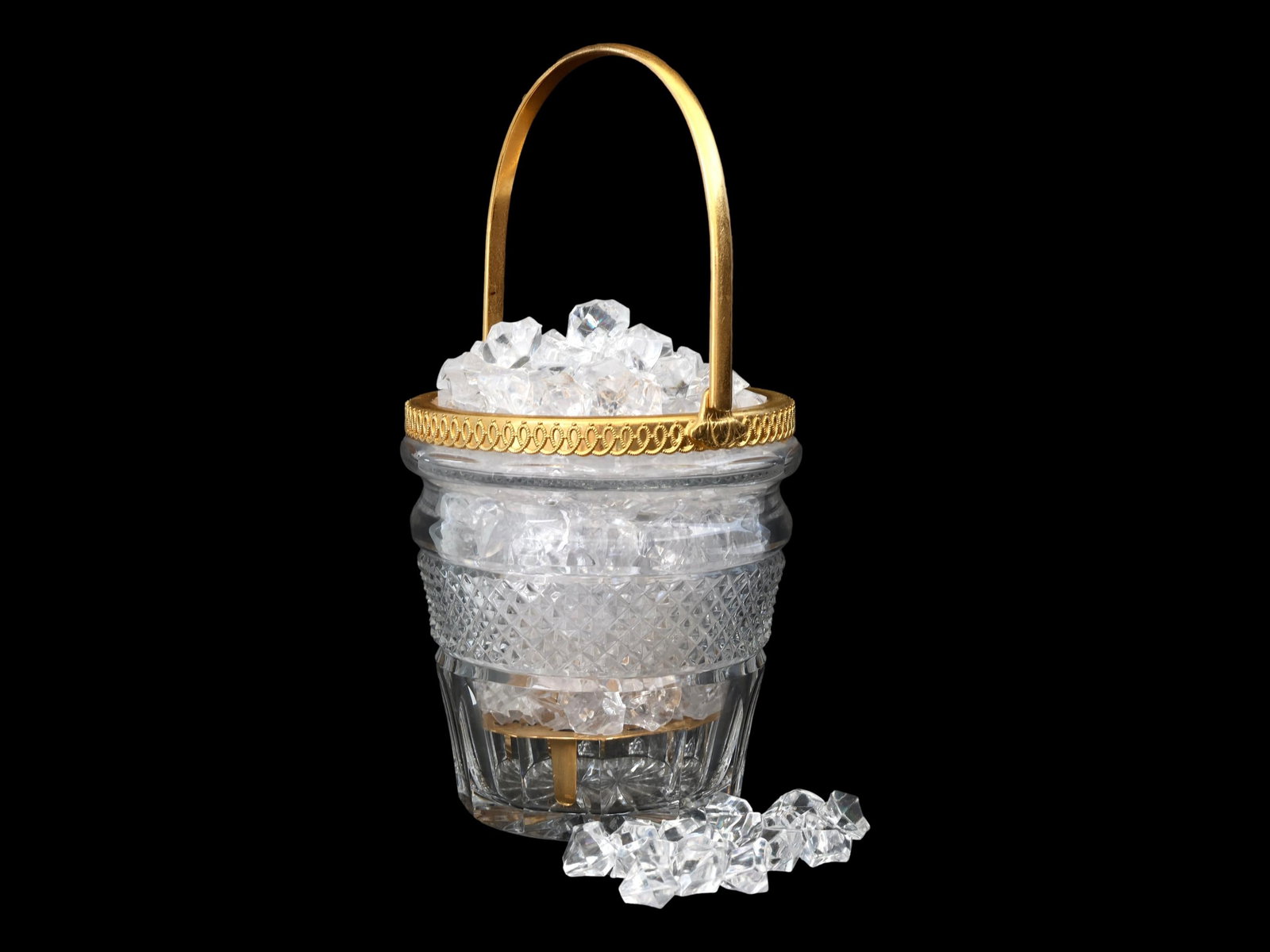 Midcentury Val St. Lambert Crystal Ice Bucket - 3